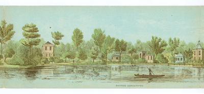 135028 Gezicht op het voormalige bolwerk Lepelenburg te Utrecht met een aantal particuliere tuinen en ...